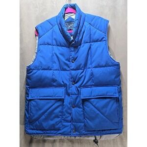 Vintage‎ 80s 90s John Weitz Aberdeen Blue Quilted Puffer Down Vest Size Large